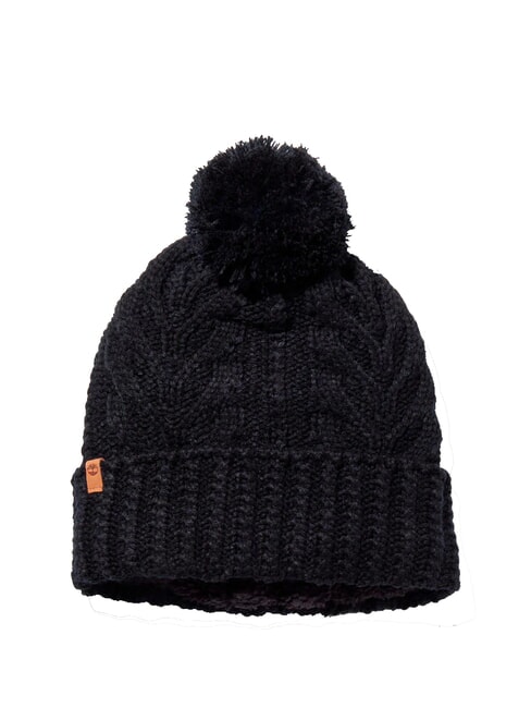 TIMBERLAND CABLE PREMIUM  Gorro con pompón NEGRO - Sombreros