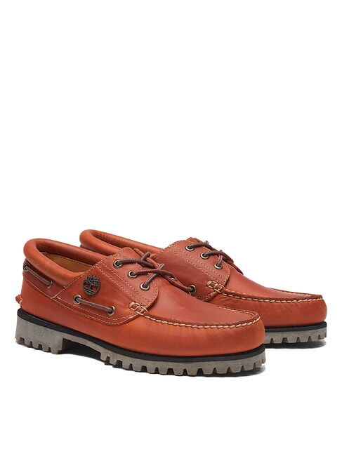 TIMBERLAND AUTHENTIC  Zapatos náuticos de cuero naranja mediana de grano completo - Zapatos Hombre