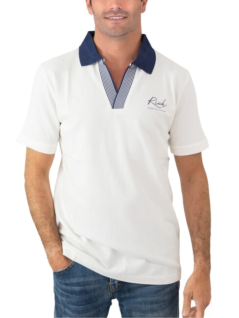 JOHN RICHMOND DABAK Polo de media manga con cuello en V blanquecino - camisa polo