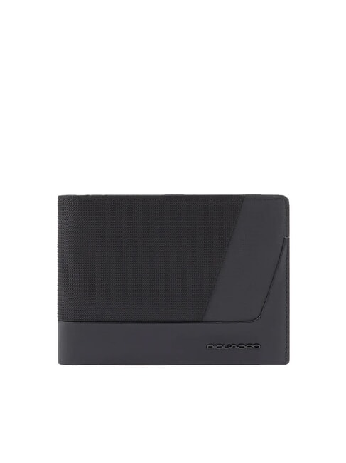 PIQUADRO WALLABY Cartera en piel y tela recicladas negro - Carteras Hombre
