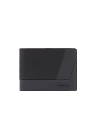 PIQUADRO WALLABY Cartera en piel y tela recicladas negro - Carteras Hombre - 1