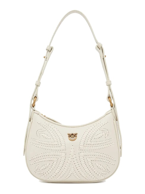 PINKO HALF MOON BABY Bolso de hombro blanco seda-oro antiguo - Bolsos Mujer