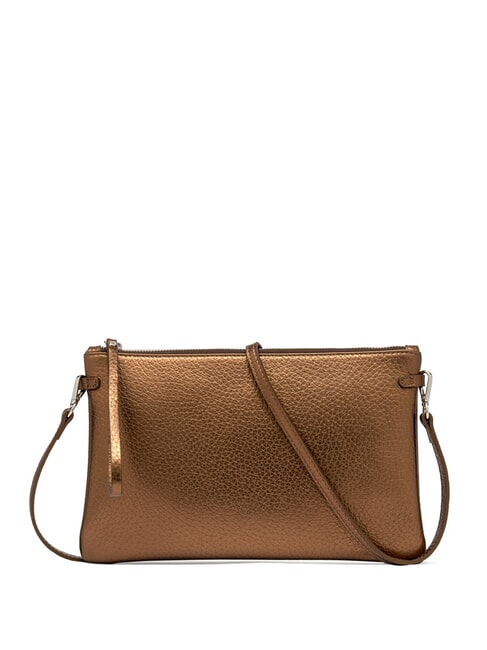GIANNI CHIARINI HERMY Bolso tipo sobre de piel metalizada tostado - Bolsos Mujer