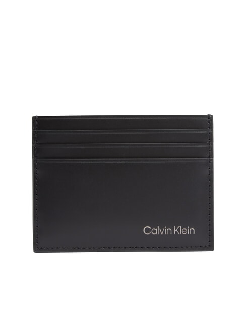 CALVIN KLEIN SMOOTH PU Tarjetero plano para 6 cc En negro - Carteras Hombre