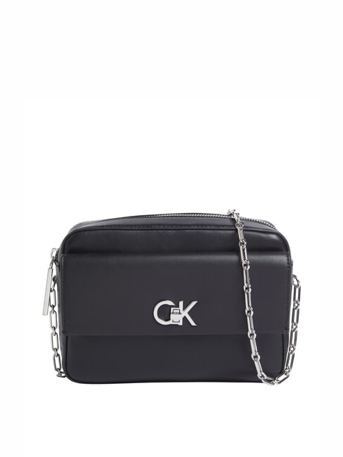 CALVIN KLEIN CK RE-LOCK Bolso de hombro con bolsillo En negro - Bolsos Mujer