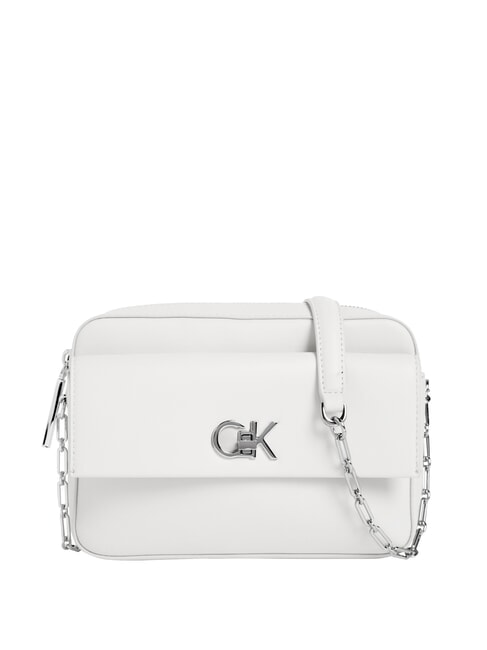 CALVIN KLEIN CK RE-LOCK Bolso de hombro con bolsillo lirio blanco - Bolsos Mujer