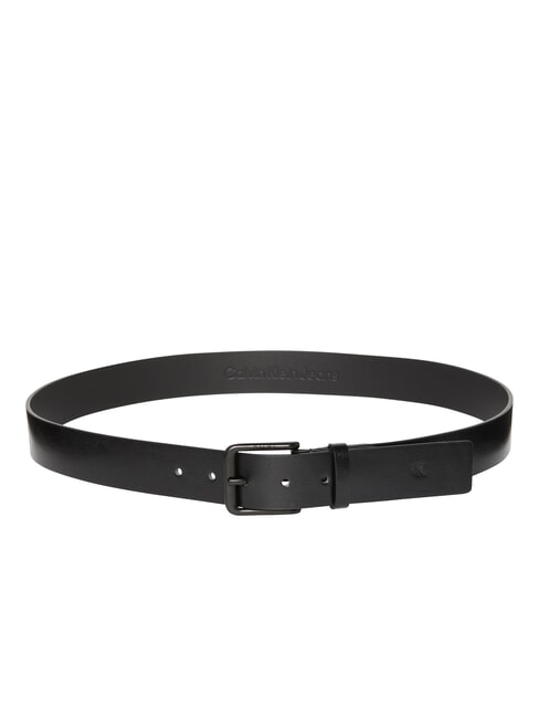 CALVIN KLEIN CKJ PIN BUCKLE Cinturón de cuero acortable negro/negro mate - Cinturones