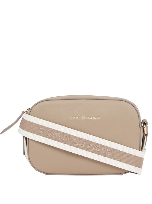 TOMMY HILFIGER TH LOGOTAPE  Mini bolso de hombro para cámara gris topo costero - Bolsos Mujer