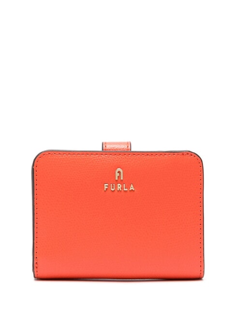 FURLA CAMELIA COMPACT Cartera pequeña de piel pimentón+azalea int. - Carteras Mujer