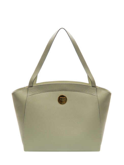 COCCINELLE LIYA Bolso de hombro de piel martillada verde celadón - Bolsos Mujer