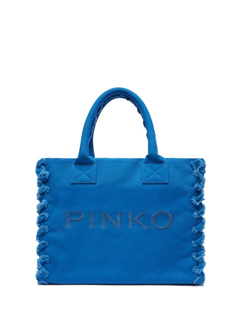 PINKO BEACH Bolso shopping en lona reciclada azul aster azul ch.-oro antiguo - Bolsos Mujer