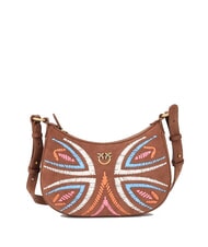 PINKO HALF MOON Bolso de hombro de piel de ante - Bolsos Mujer