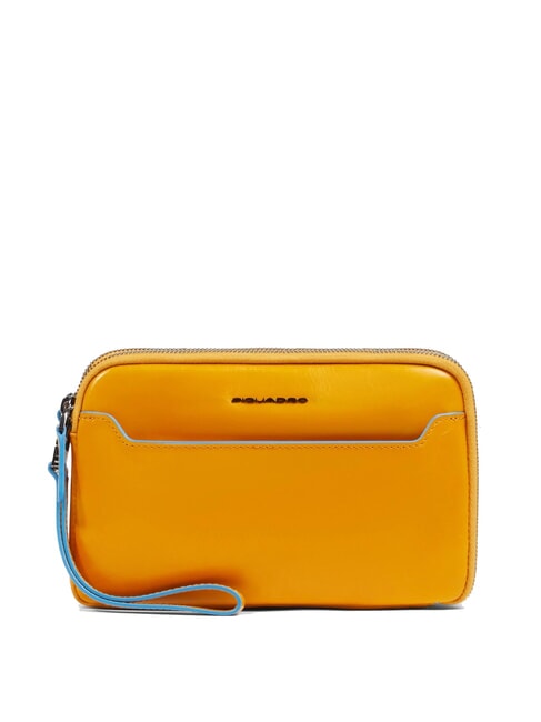 PIQUADRO BLUE SQUARE Bolso de mano de piel para hombre amarillo - Fundas para tablet & Organizer