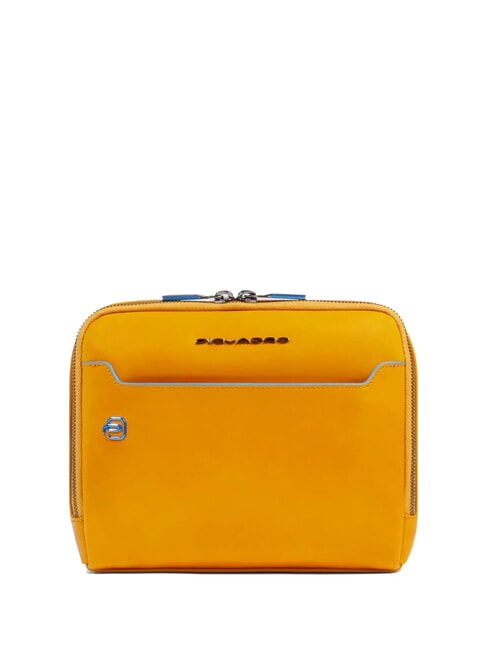 PIQUADRO BLUE SQUARE Bolso de cuero amarillo - Bandoleras Hombre