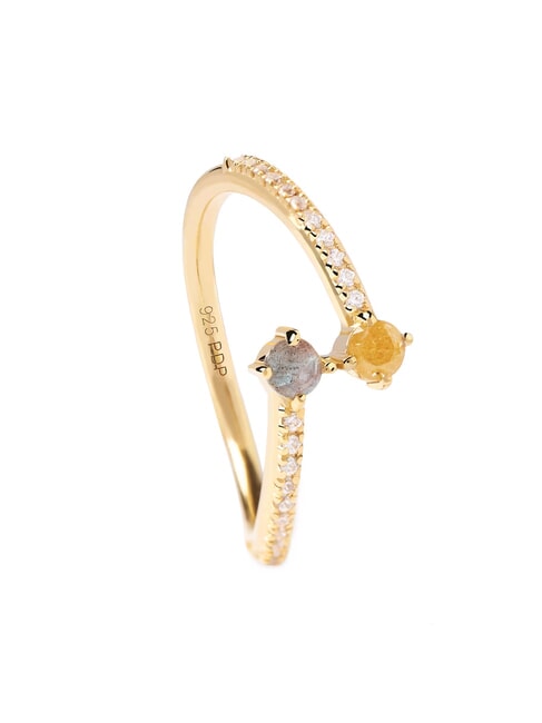 PDPAOLA JUNO Anillo de piedra bañado en oro oro - Anillos