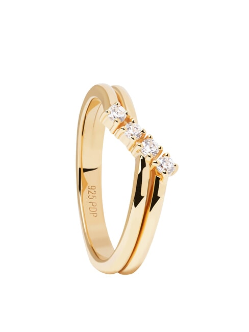 PDPAOLA THE NEW ESSENTIALS ANNA Anillo de circonita bañado en oro oro - Anillos