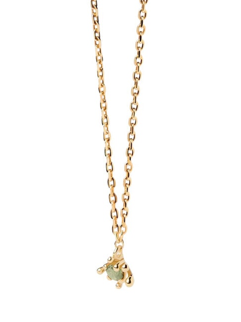 PDPAOLA COLOR GREEN FLEUR Collar colgante con circonitas y garras oro - Collares