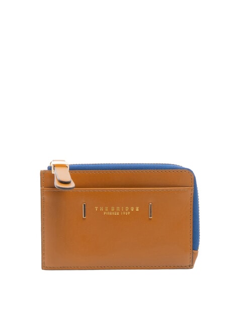 THE BRIDGE CHIARA  Cartera plana de cuero Cognac / Oro - Carteras Mujer