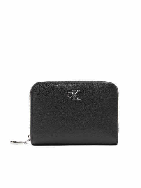 CALVIN KLEIN CKJ MINIMAL MONOGRAM Cartera mediana de cuero En negro - Carteras Mujer