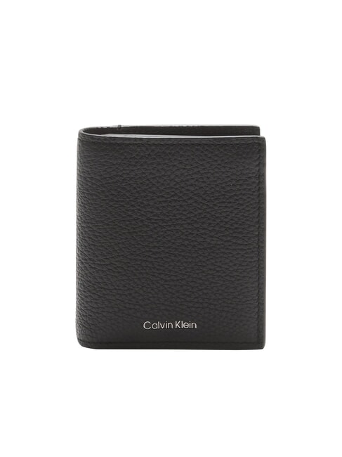 CALVIN KLEIN CK LEATHER Cartera de cuero vertical En negro - Carteras Hombre