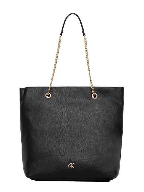 CALVIN KLEIN CKJ MINIMAL MONOGRAM Bolsa de compras con asa de cadena En negro - Bolsos Mujer