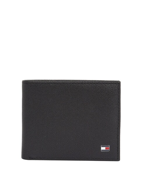 TOMMY HILFIGER TH FLAG Cartera de cuero para hombre negro - Carteras Hombre