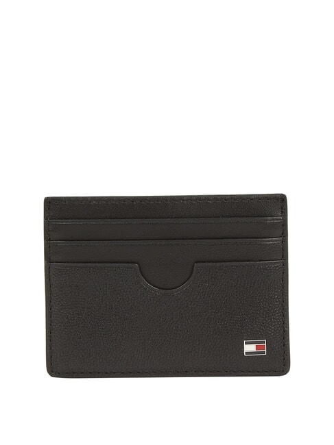 TOMMY HILFIGER TH FLAG  Tarjetero plano de cuero negro - Carteras Hombre