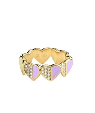 GUESS LOVELY Anillo con corazones esmaltados y circonitas - Anillos