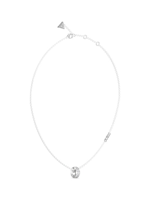 GUESS ROLLING HEARTS Collar con dije de circonita SILVER - Collares