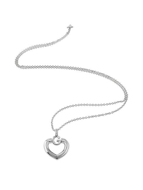 GUESS GISELE Collar con colgante de corazón SILVER - Collares