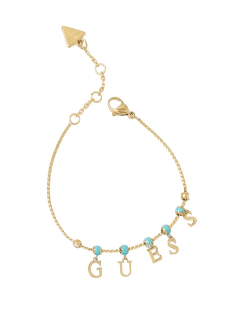 GUESS ARM PARTY Pulsera con dijes oro amarillo/aguamarina - Pulseras