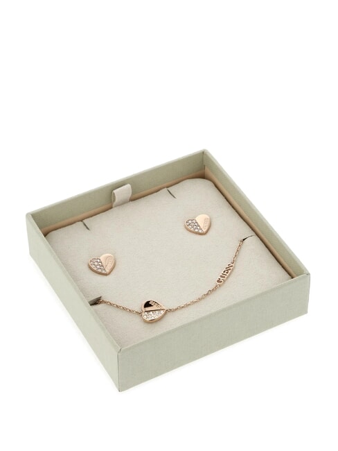 GUESS LOVELY GIFT BOX Pulsera + pendientes ROSA DE ORO - Pendientes