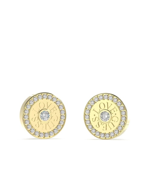 GUESS LOVE Pendientes circulares con circonitas oro amarillo - Pendientes