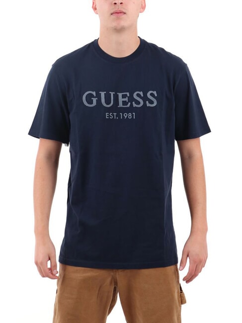 GUESS BOX LOGO Camiseta con logo bordado smartblue - camiseta