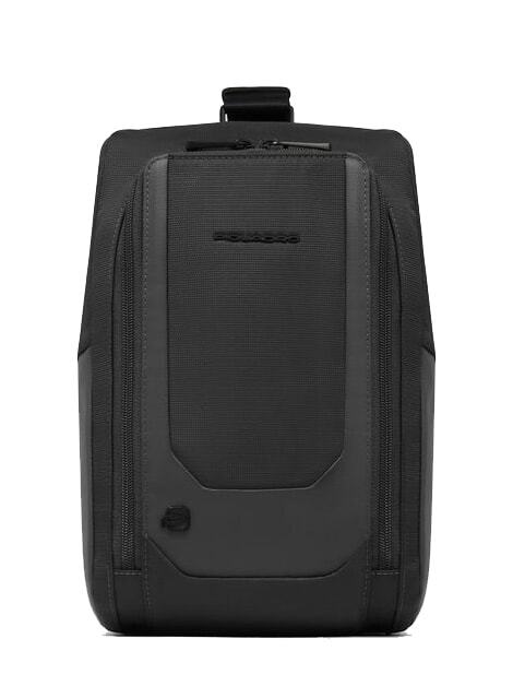 PIQUADRO S140 Mochila para iPad de un solo hombro en tejido reciclado negro - Mochilas para portátil