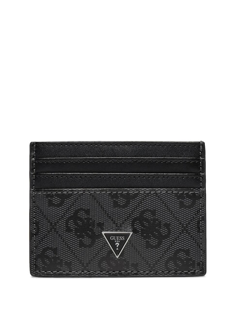 GUESS MILANO  Tarjetero plano de cuero NEGRO - Carteras Hombre