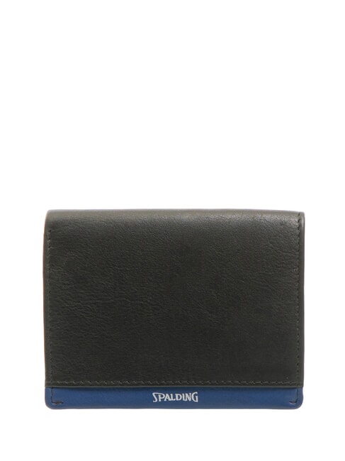 SPALDING SNAP  Cartera de cuero negro/azul marino - Carteras Hombre
