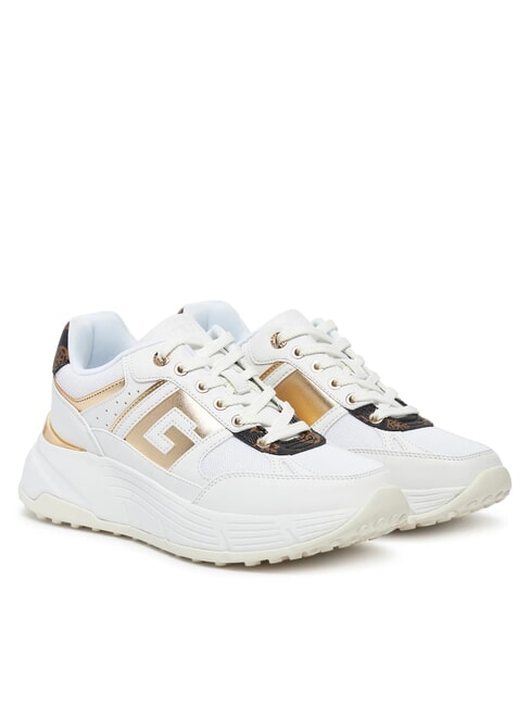 GUESS FONZI Zapatillas para correr Blanco / marrón - Zapatos Mujer