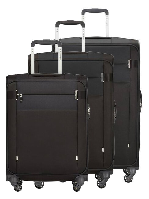 SAMSONITE SET CITYBEAT  Equipaje de mano + mediano + grande NEGRO - Set Trolley