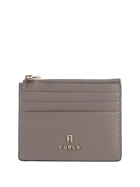 FURLA CAMELIA Tarjetero/monedero de piel estuco gris - Carteras Mujer