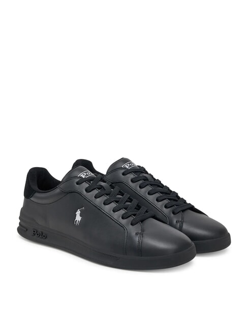 RALPH LAUREN HERITAGE COURT II  Zapatillas de cuero pp negro/gris suave - Zapatos unisex