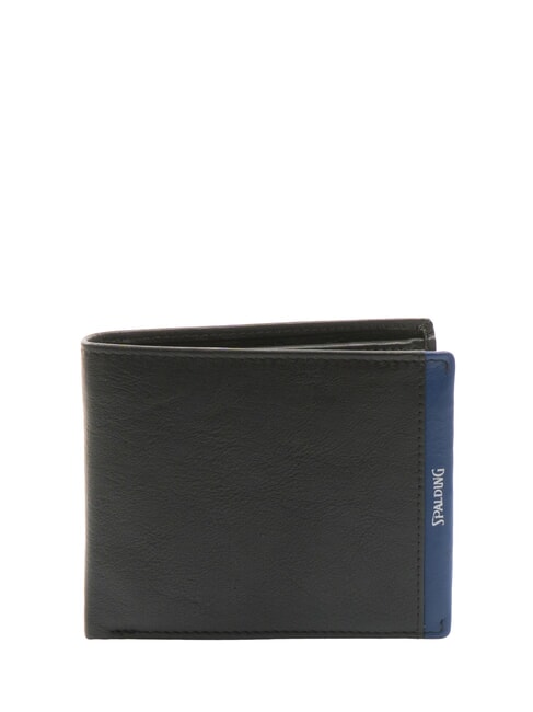 SPALDING SNAP  Cartera de piel con monedero negro/azul marino - Carteras Hombre