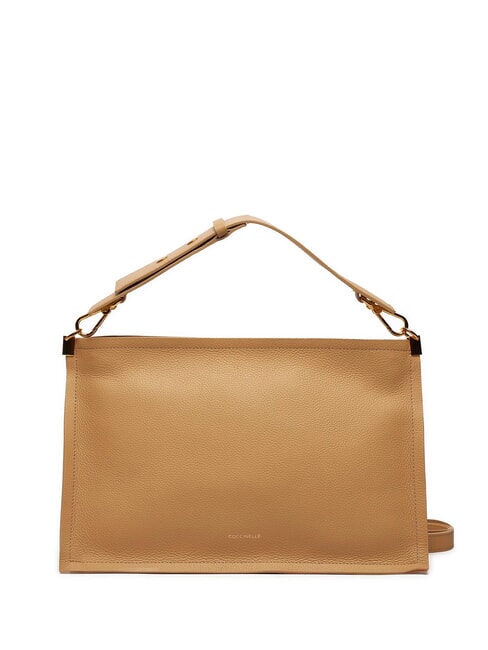 COCCINELLE SNIP Bolso bandolera de piel martillada beige claro/amanecer - Bolsos Mujer