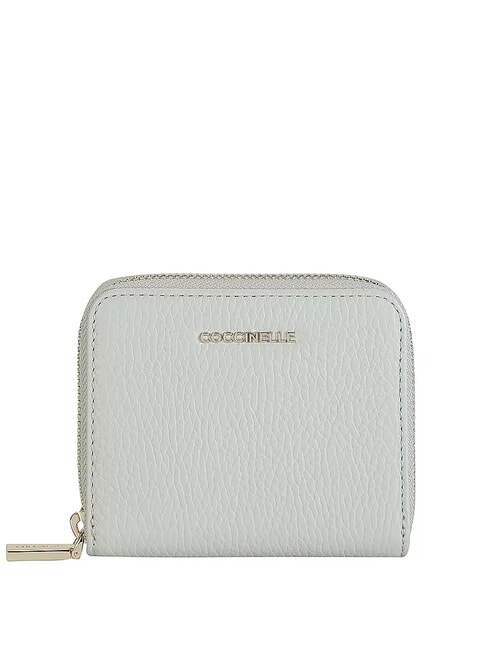 COCCINELLE METALLIC SOFT Cartera pequeña de piel verde celadón - Carteras Mujer