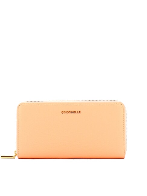 COCCINELLE METALLIC SOFT Cartera en piel texturizada amanecer - Carteras Mujer