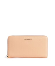 COCCINELLE METALLIC SOFT Cartera de piel texturizada con cremallera - Carteras Mujer