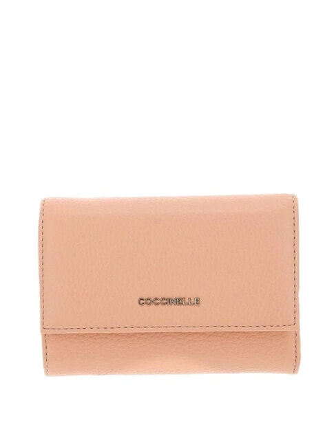 COCCINELLE METALLIC SOFT Cartera plegable de piel martillada amanecer - Carteras Mujer