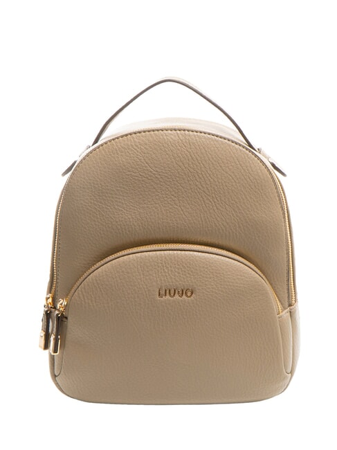 LIUJO MANHATTAN Mochila redonda mediana con bolsillo gris topo del desierto - Bolsos Mujer