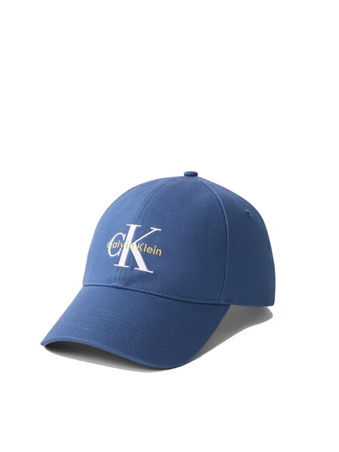 CALVIN KLEIN CKJ MONO LOGO gorra de béisbol de algodón vaqueros azules - Sombreros