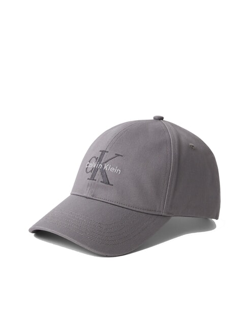 CALVIN KLEIN CKJ MONO LOGO gorra de béisbol de algodón gris granito - Sombreros